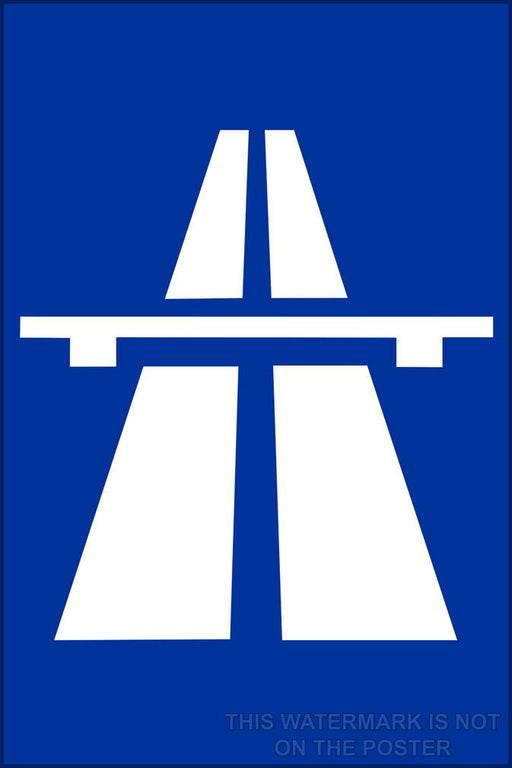 Poster, Many Sizes Available; Autobahn Sign