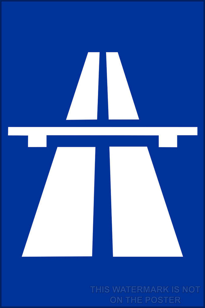 Poster, Many Sizes Available; Autobahn Sign