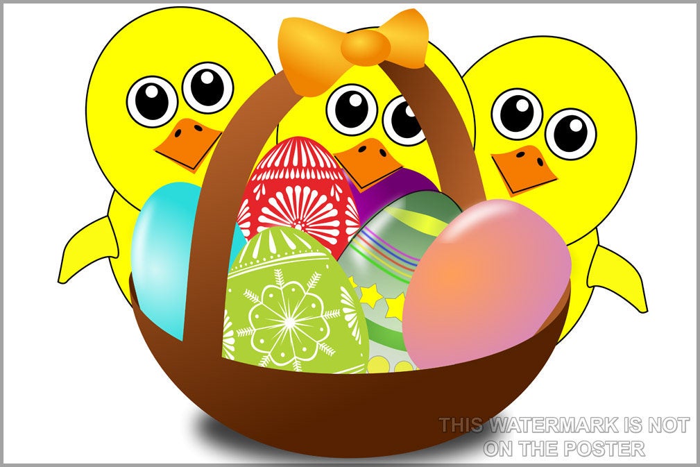 Poster, Many Sizes Available; Easter Chicks