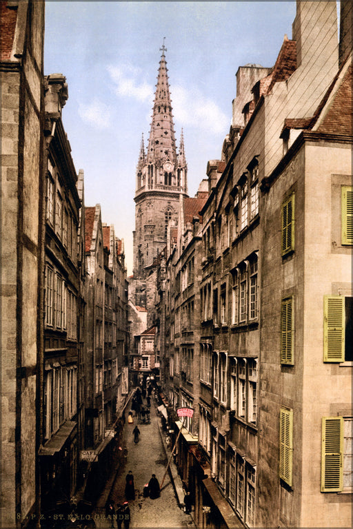 Poster, Many Sizes Available; Grande Rue, Saint Malo, Brittany, France, Ca. 1899