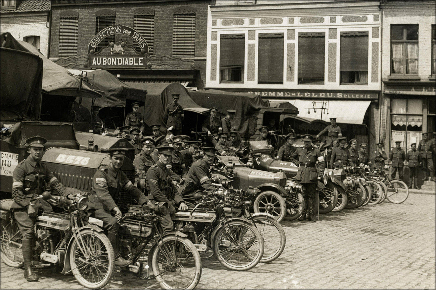 Poster, Many Sizes Available; Indian Army Corps, Signals, Cars & Motorcycles, France 1915