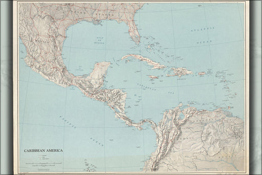 Poster, Many Sizes Available; Cia Map Of Caribbean Cuba Puerto Rico 1961