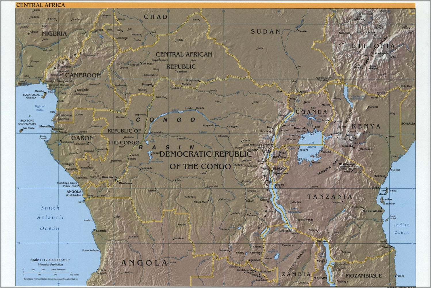 Poster, Many Sizes Available; Cia Map Of Central Africa 2000