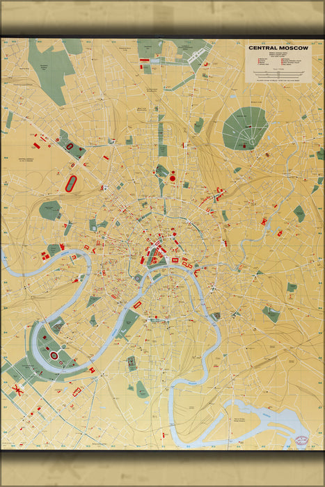 Cia Web Map Poster, Many Sizes Available; Cia Map Of Central Moscow 1986 ...
