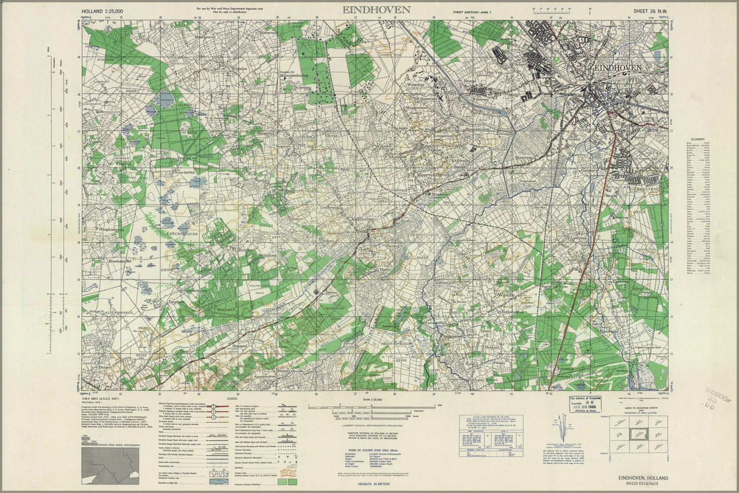 Poster, Many Sizes Available; Eindhoven, Holland 1943 Us Army Map