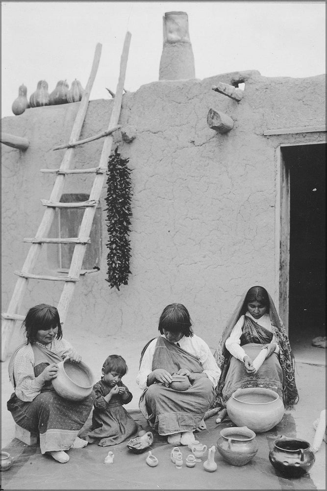 Poster, Many Sizes Available; Indians Of Santa Clara Pueblo, New Mexico, Making Pottery, 1916 Nara 519165