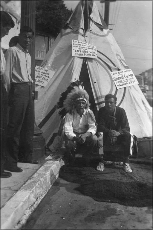 Poster, Many Sizes Available; Indians Sitting In Front Of Teepee Picketing Warner Bros Nara 285852