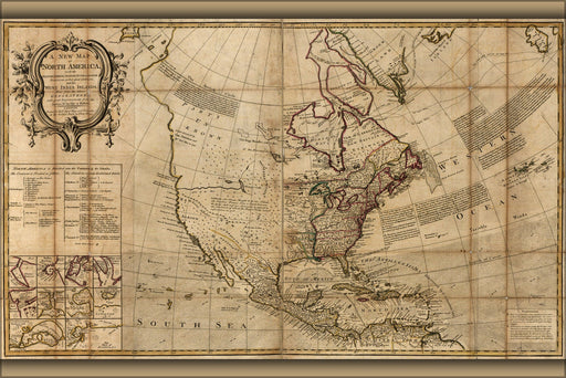 Poster, Many Sizes Available; 1750 Map Of North America United States Canada Mexico