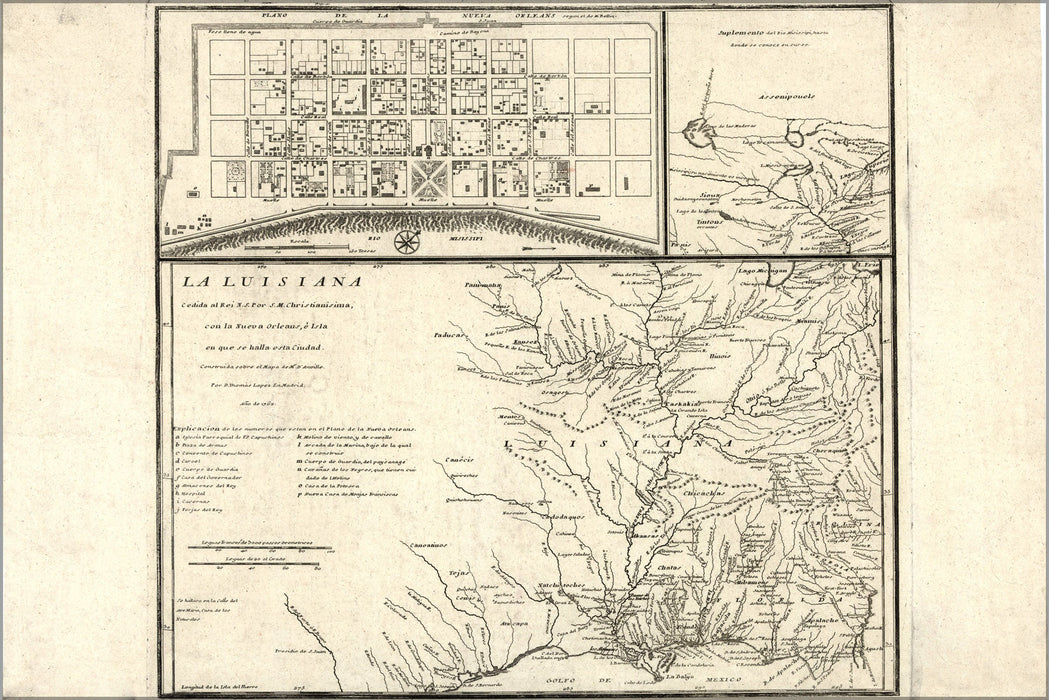 Poster, Many Sizes Available; 1762 Map Of New Orleans Louisiana