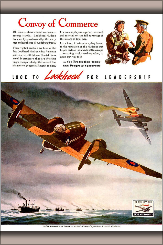 Poster, Many Sizes Available; 1942 Advertisement For The Lockheed Hudson