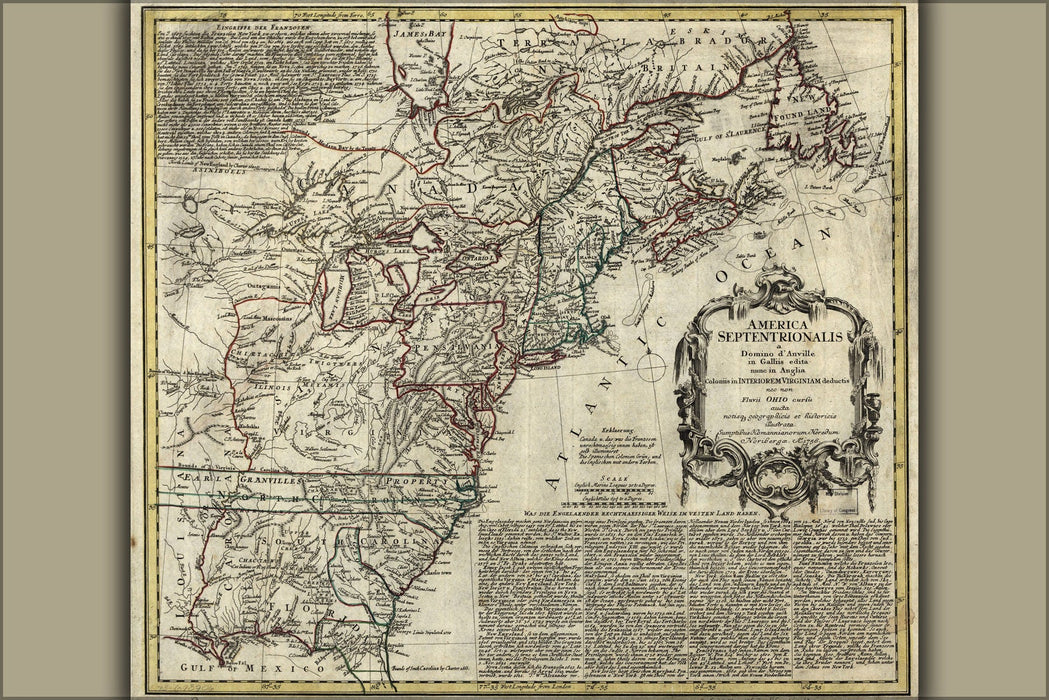 Poster, Many Sizes Available; 1763 Map Of North America United States Colonies