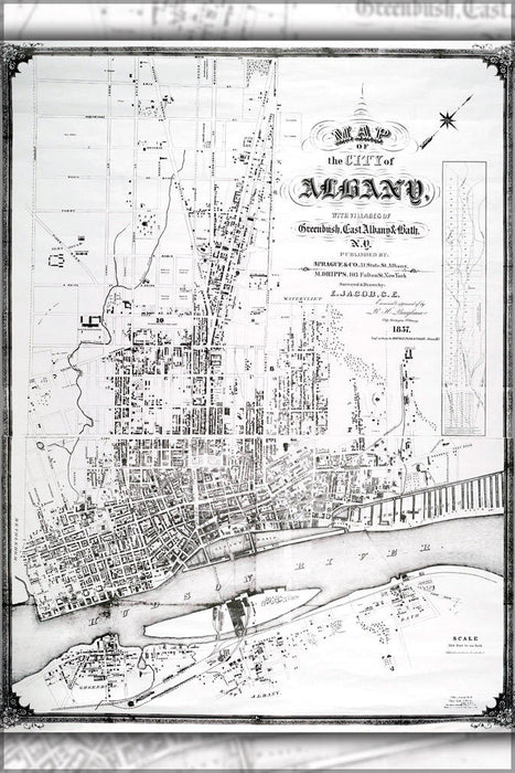 Poster, Many Sizes Available; 1857 Map Of Albany