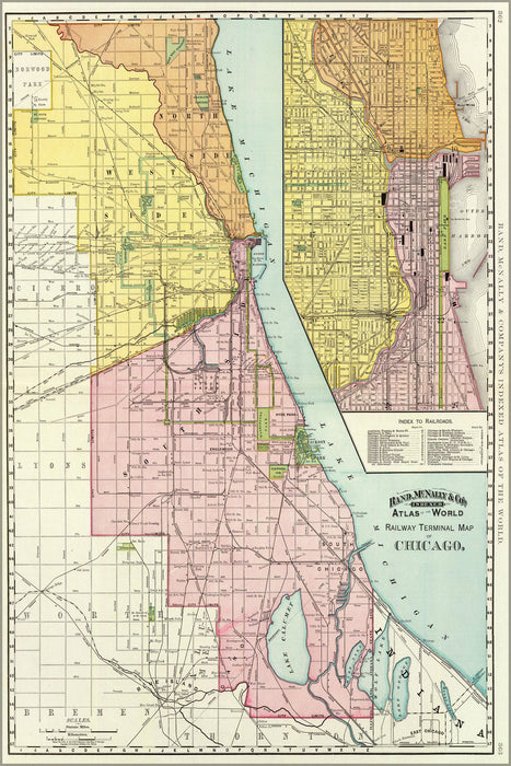 Poster, Many Sizes Available; 1897 Chicago Railroads