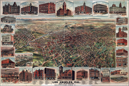 Poster, Many Sizes Available; ElliottâS Map Of Los Angeles (1891)