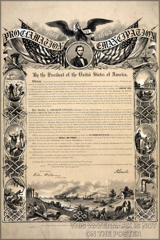 Poster, Many Sizes Available; Emancipation Proclamation