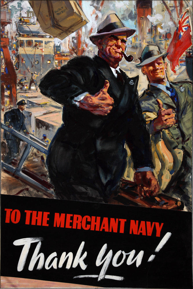 Poster, Many Sizes Available; Inf3 124 War Effort To The Merchant Navy Thank You