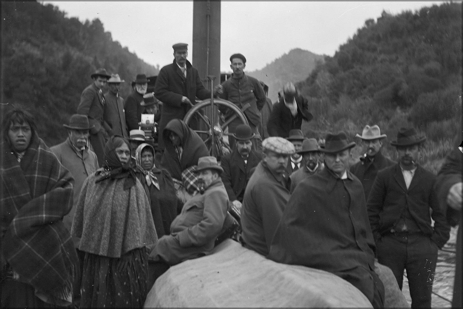 Poster, Many Sizes Available; Group Aboard The Steamer Ohura, Whanganui River