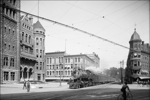 Poster, Many Sizes Available; Empire State Express (New York Central Railroad) Coming Thru Washington Street, Syracuse, N.Y C1900