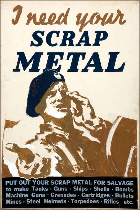 Poster, Many Sizes Available; Inf3 213 Salvage I Need Your Scrap Metal... Tank Or Armoured Car, Soldier Calling