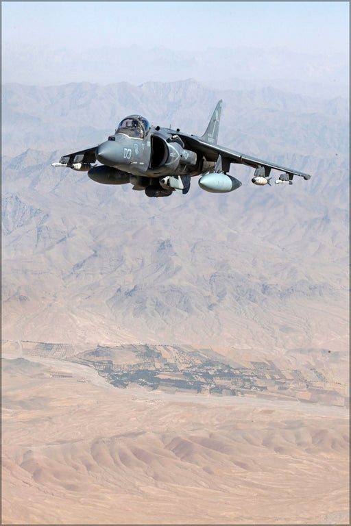 Poster, Many Sizes Available; A U.S. Marine Corps Av 8B Harrier Aircraft Assigned To Marine Attack Squadron Vma 311 Flies Over Helmand Provi