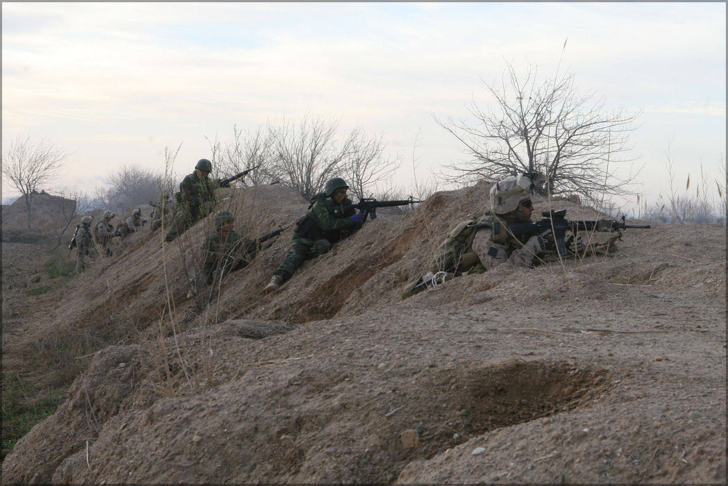 Poster, Many Sizes Available; 1St Battalion 6Th Marine Regiment Usmc Take Cover Outside Marjah