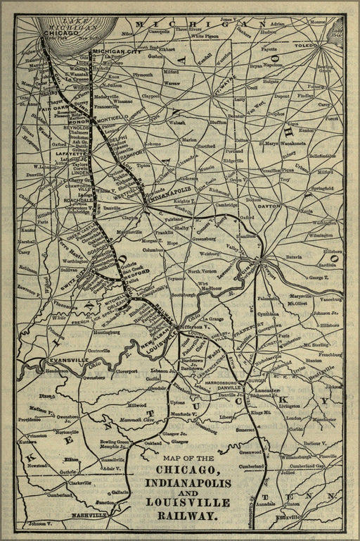 Poster, Many Sizes Available; 1901 Poor&#39;S Chicago, Indianapolis And Louisville Railway