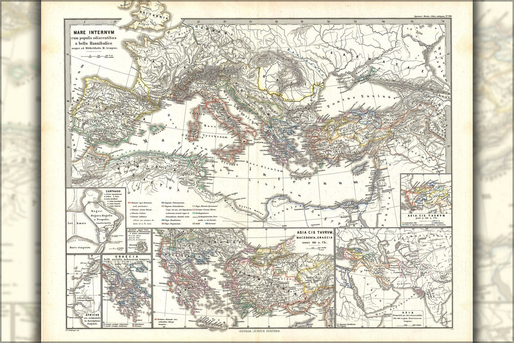 Poster, Many Sizes Available; 1865 Spruner Map Of Roman Empire From The Punic Wars To Mithridates The Great