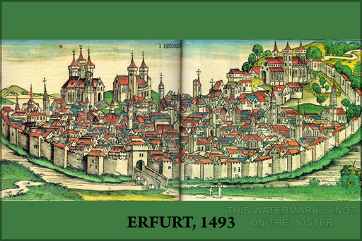 Poster, Many Sizes Available; Erfurt Germany  1493 Woodcut From The Nuremberg Chronicle Erfurt 1493