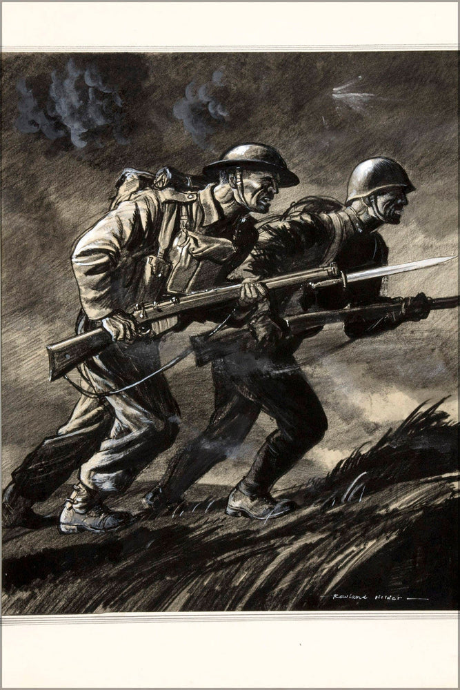 Poster, Many Sizes Available; Inf3 338B Unity Of Strength A British Soldier And A Russian Soldier Charging With Rifles Artist Rowland Hilder