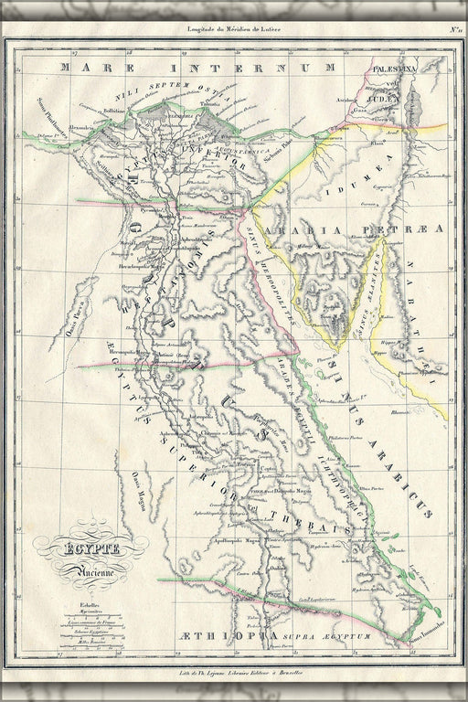 Poster, Many Sizes Available; 1837 Malte-Brun Map Of Ancient Egypt, Nubia ( Sudan ) And Abyssinia ( Ethiopia ) In French