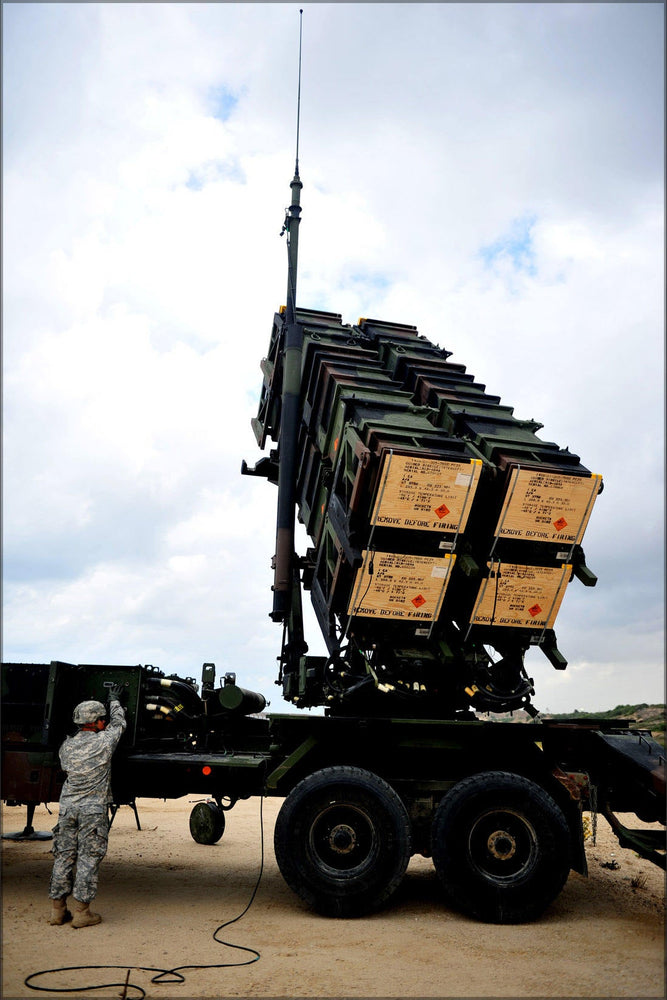 Poster, Many Sizes Available; A U.S. Soldier With The 10Th Air And Missile Defense Command Prepares Equipment Before A Live Fire Exercise At