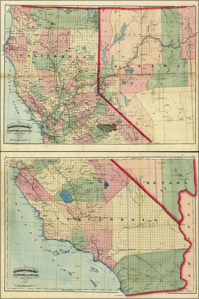 Poster, Many Sizes Available; 1874 Railroad Map & Guide Of California And Nevada