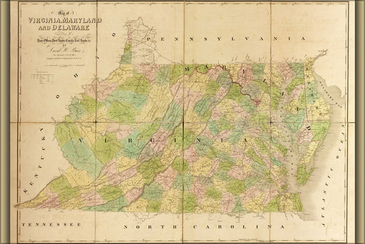 Poster, Many Sizes Available; 1839 Map Of Maryland And Virginia