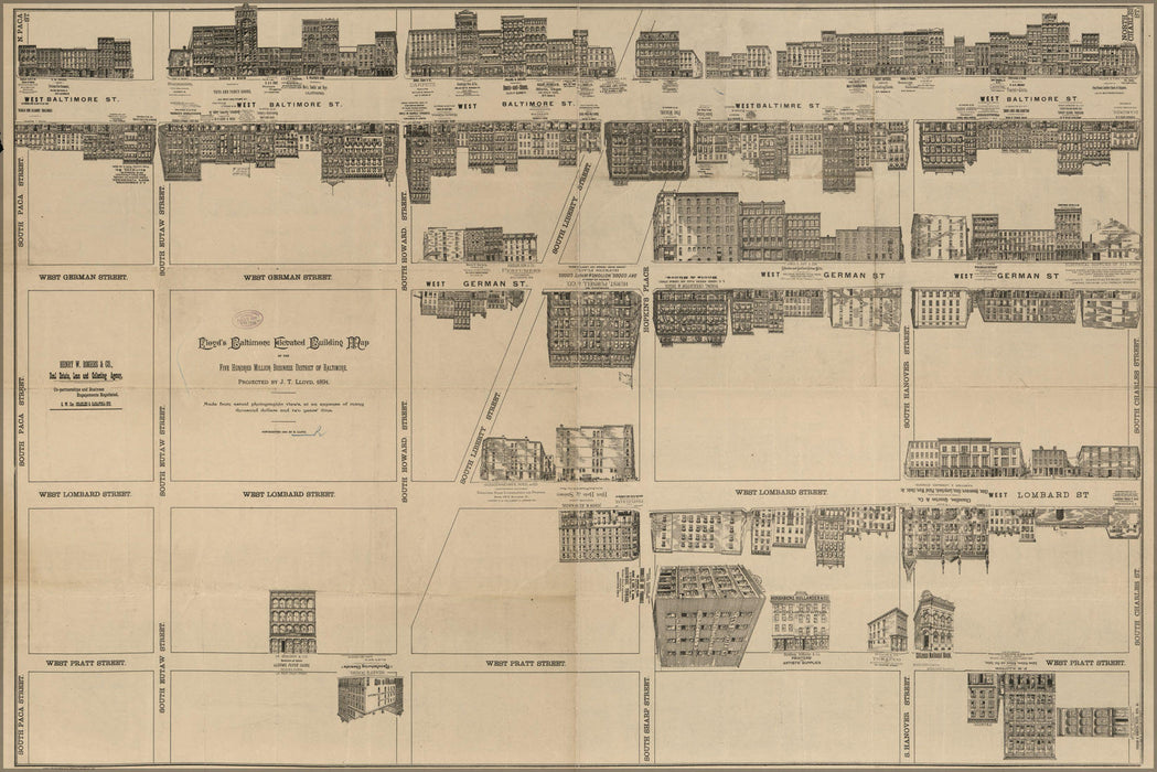 Poster, Many Sizes Available; Baltimore Building Map 1891 Left Half