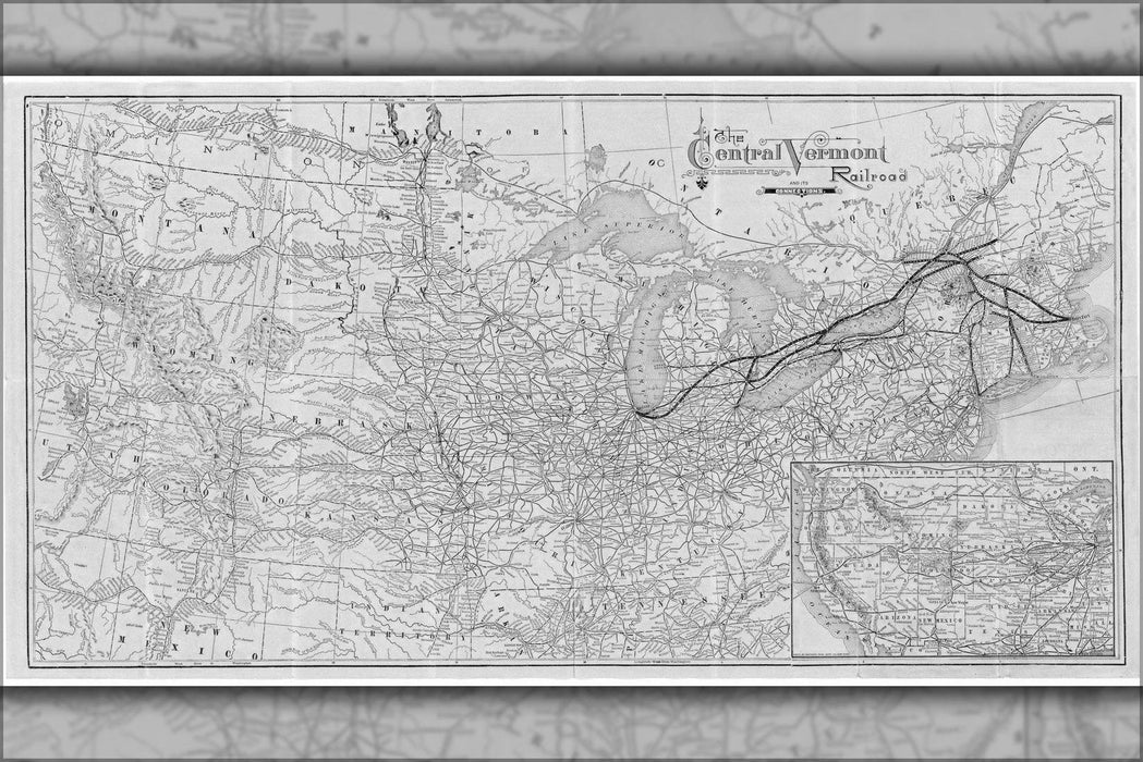 Poster, Many Sizes Available; 1887 Map Of The Central Vermont Railroad