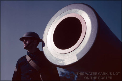 Poster, Many Sizes Available; 16-Inch Coast Artillery Gun Stamped Watervliet Arsenal 1921, Ft. Story, Va