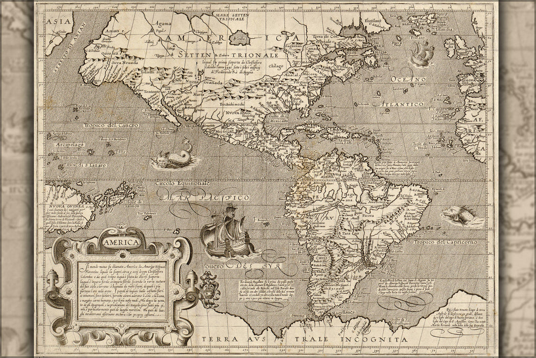 Poster, Many Sizes Available; 1600 Map Of America Pre United States Canada Mexico