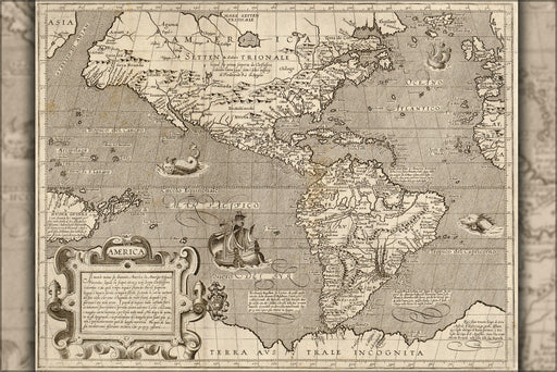 Poster, Many Sizes Available; 1600 Map Of America Pre United States Canada Mexico