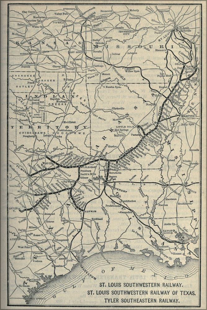 Poster, Many Sizes Available; 1891 Poor&#39;S St. Louis Southwestern Railway