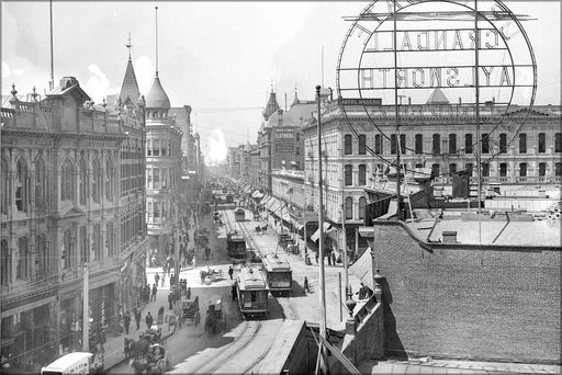 Poster, Many Sizes Available; Intersection Of Spring Street And First Street Looking South, Ca.1900-1904 (Chs-2856) #031715