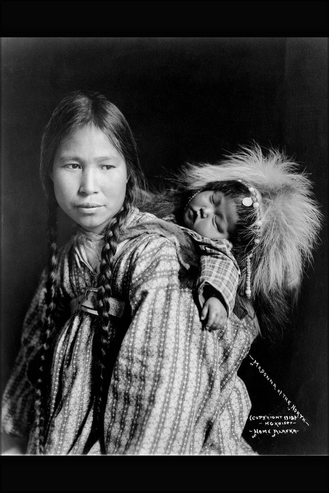 Poster, Many Sizes Available; Inuit Woman With Papoose On Back, Arctic Alaska. C1912