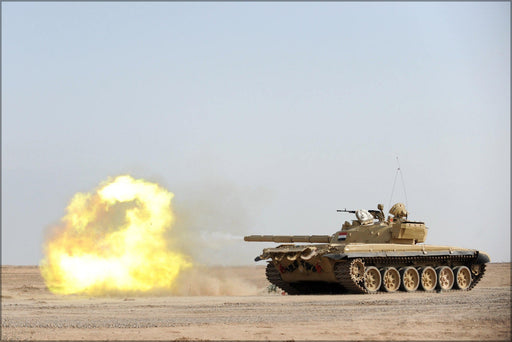 Poster, Many Sizes Available; Iraqi T 72 Tank Fires