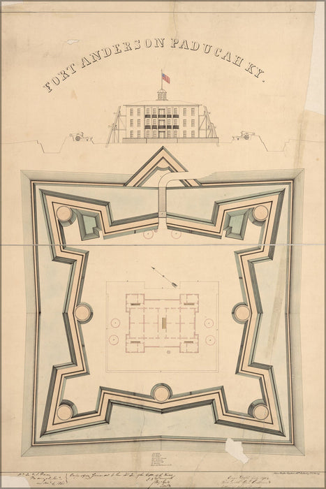 Poster, Many Sizes Available; Map Of Fort Anderson, Paducah, Kentucky 1861