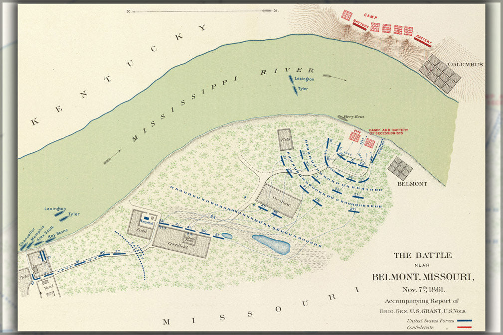 Poster, Many Sizes Available; Battle Of Belmont Map