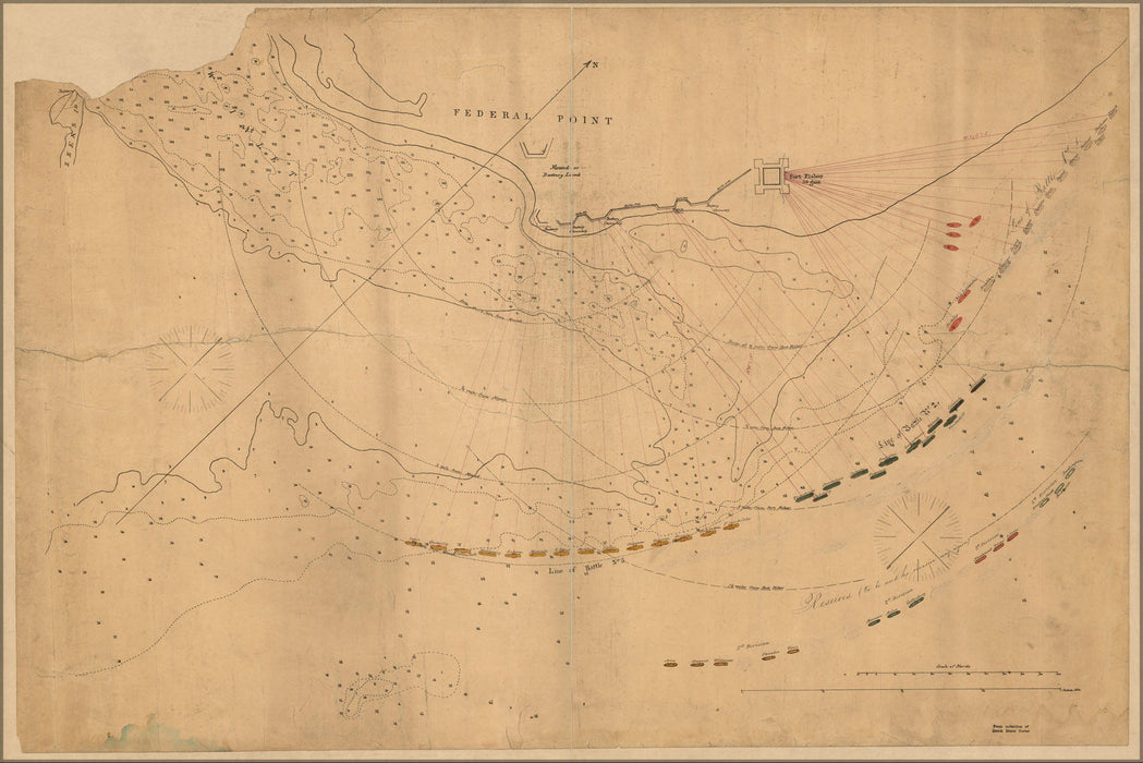 Poster, Many Sizes Available; Map Of Fort Fisher Wilmington North Carolina 1865