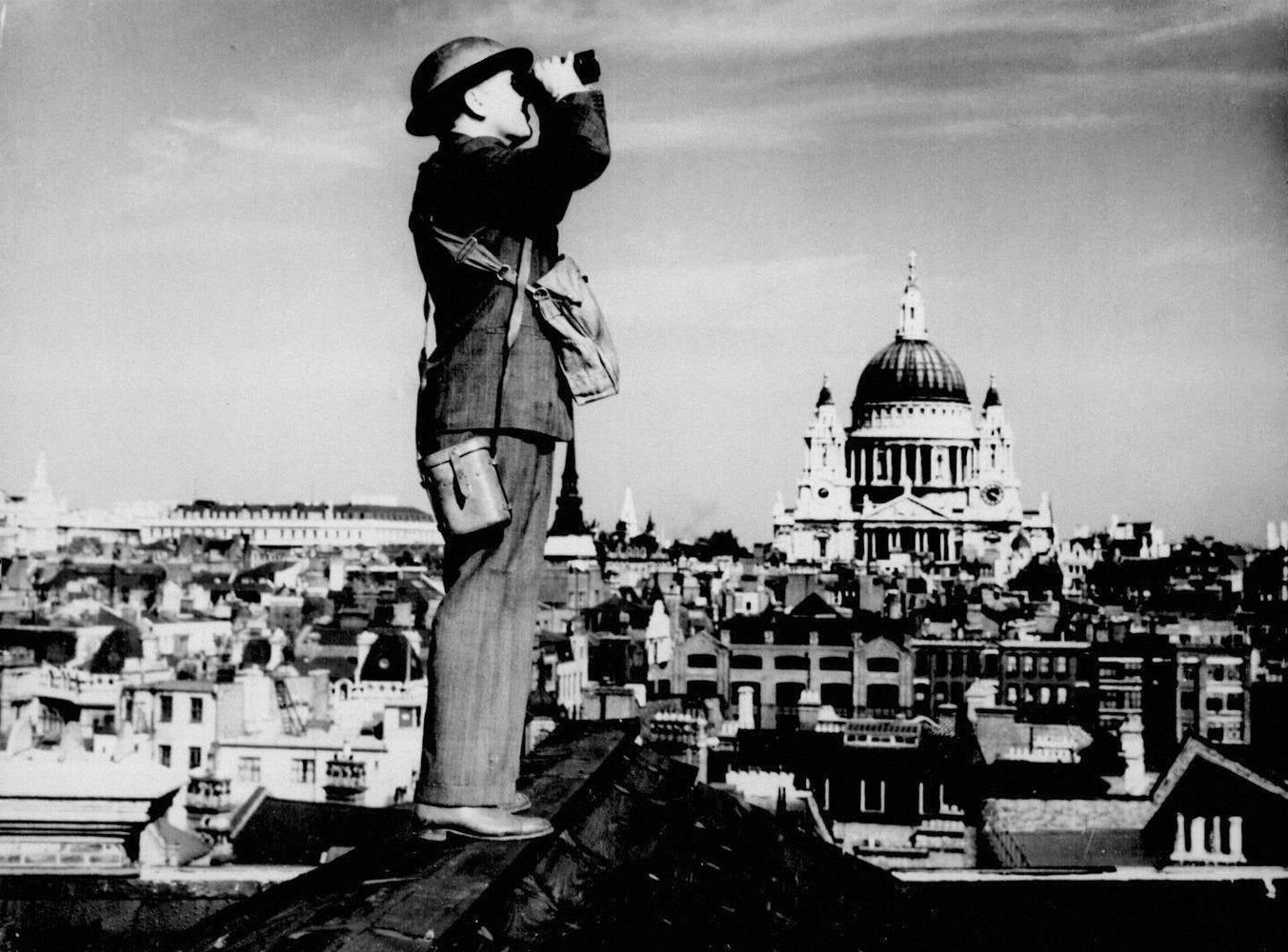 Poster, Many Sizes Available; Battle Of Britain Observer Corps Spotter Scans The Skies Of London