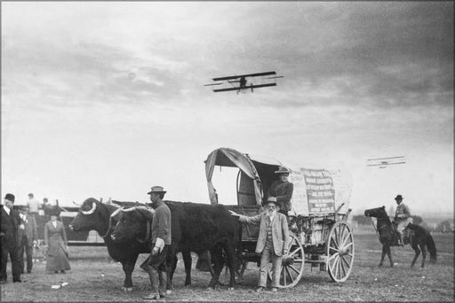 Poster, Many Sizes Available; Ezra Meeker Arrives In Los Angeles Area By Oxcart To Witness First Great Airmeet, 1910 (Chs-105)