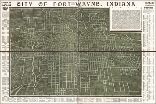 Poster, Many Sizes Available; Map Of Fort Wayne, Indiana 1907