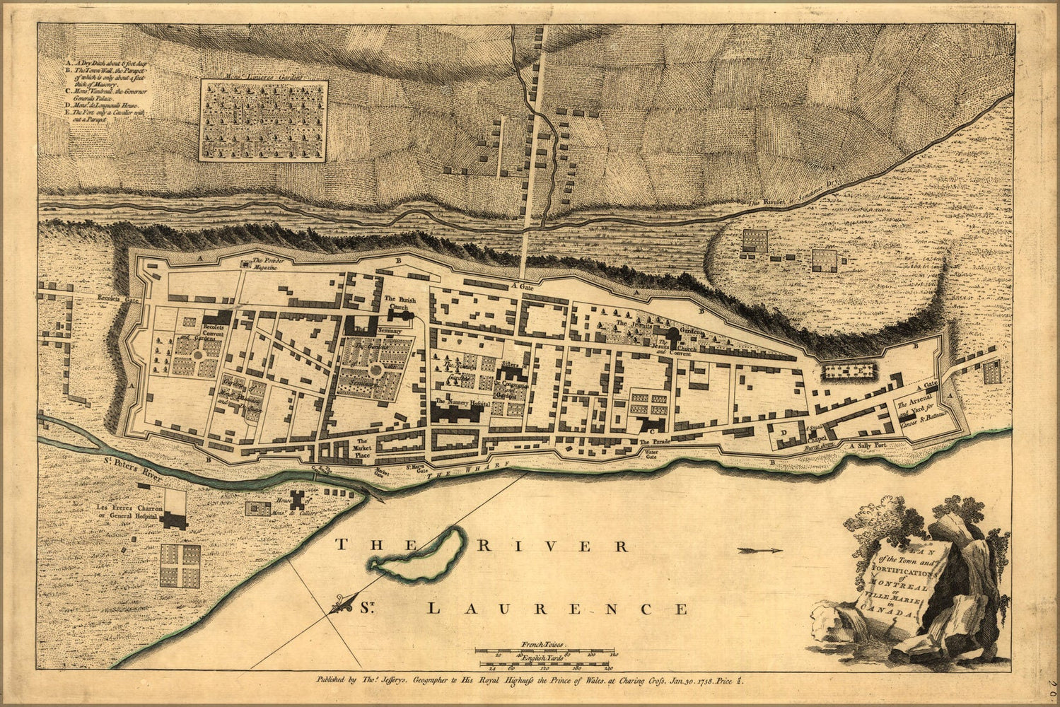 Poster, Many Sizes Available; Map Of Fortifications Of Montreal Canada 1768