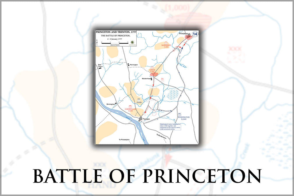 Poster, Many Sizes Available; Battle Of Princeton Map, 2â3 January 1777 General George Washington